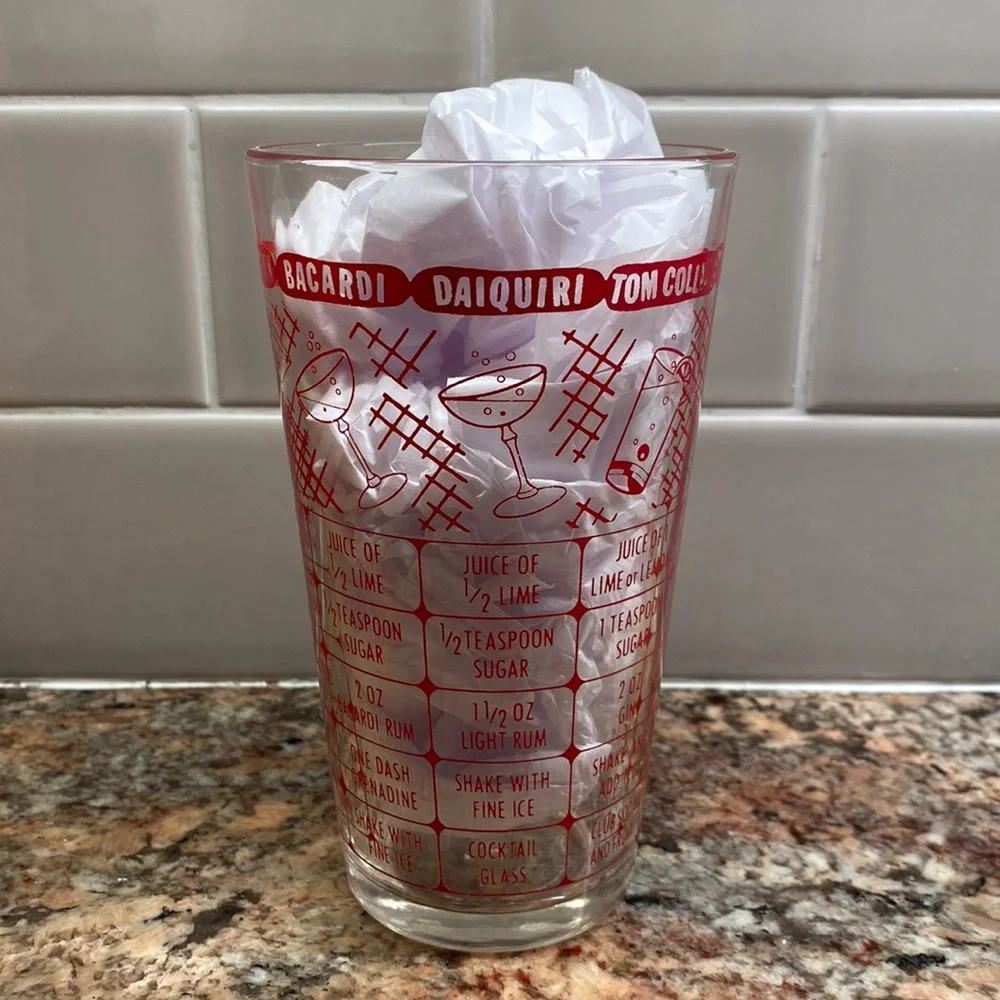 Mid Century Barware Shaker Glass 12 oz.